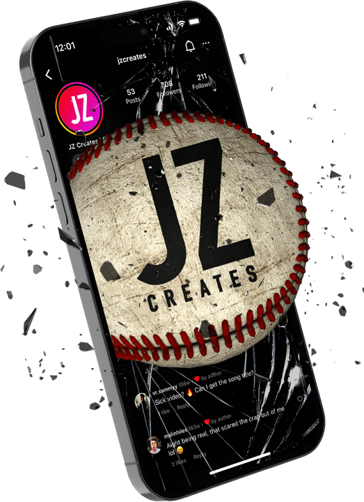 JZ Creates 3D Baseball coming out of phone