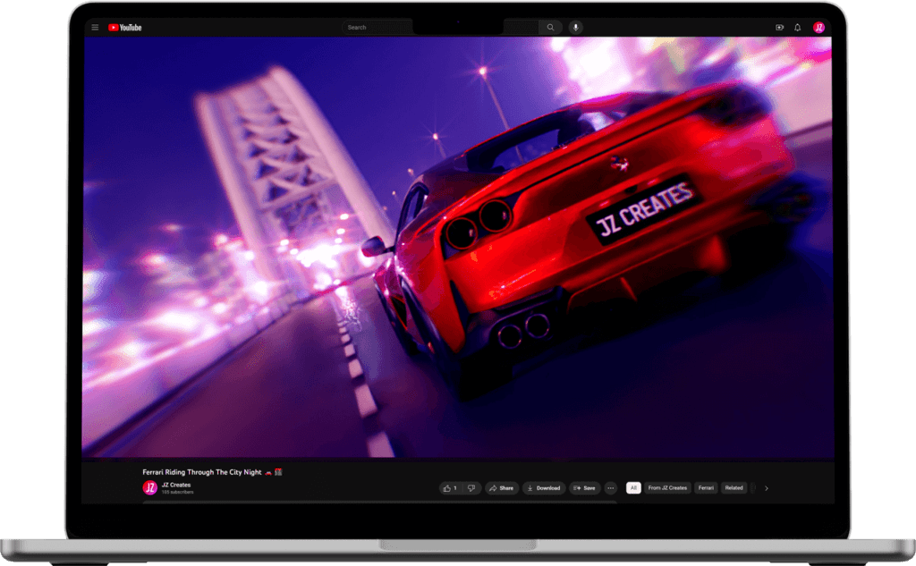 Ferrari Riding Through the City Night Video by JZ Creates