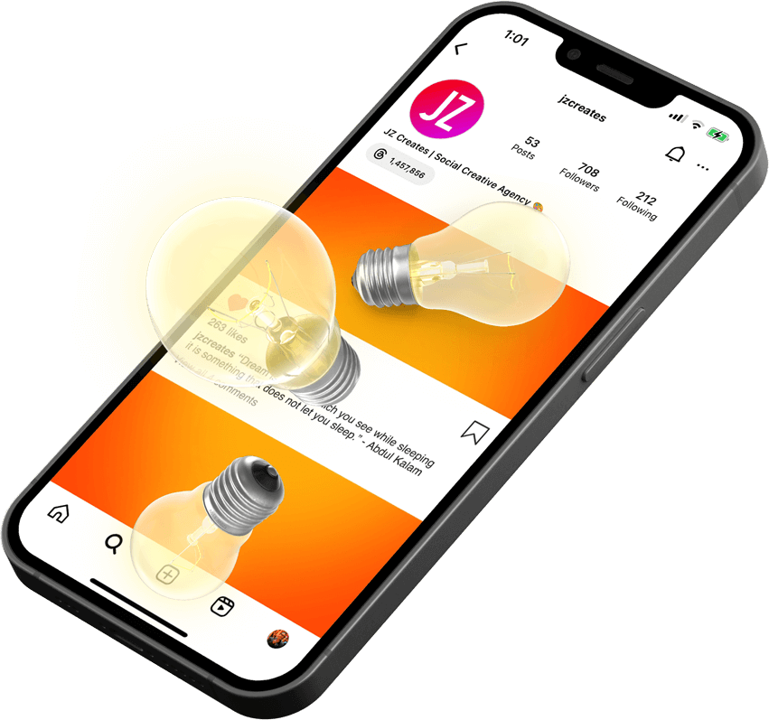 JZ Creates 3D Light Bulb coming out of phone