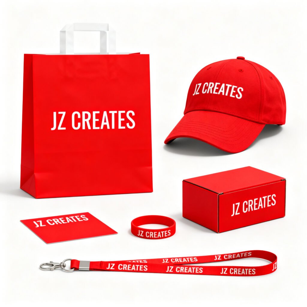 The New Qwen 2509 Image Generator: Can It Beat Nano Banana and Seedream 4.0? Let’s Find Out. 12 Branded red merchandise including bag cap box card and lanyard