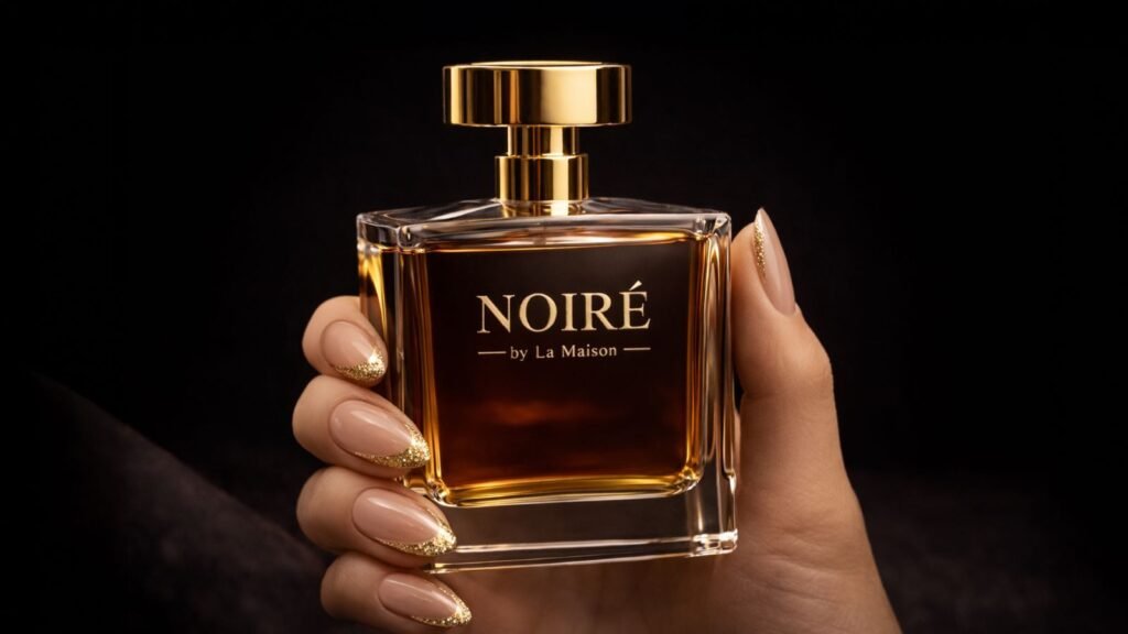 AI in Luxury Brand Marketing Campaigns Is Quietly Becoming the New Standard, and Brands That Wait Will Lose VIP Buyers 4 Hand holding Noire by La Maison luxury perfume bottle