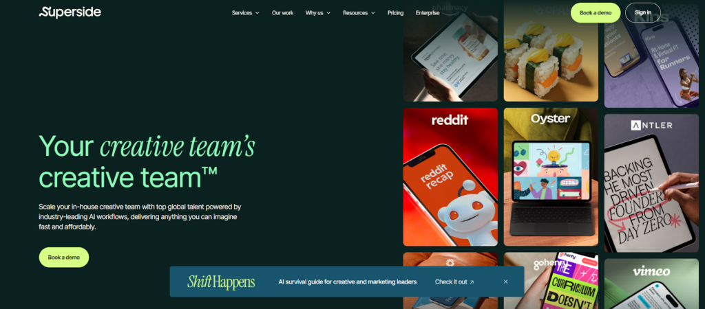 10 Best AI Creative Agencies in 2026 Marketing Teams Can Rely On 2 Screenshot of Superside website