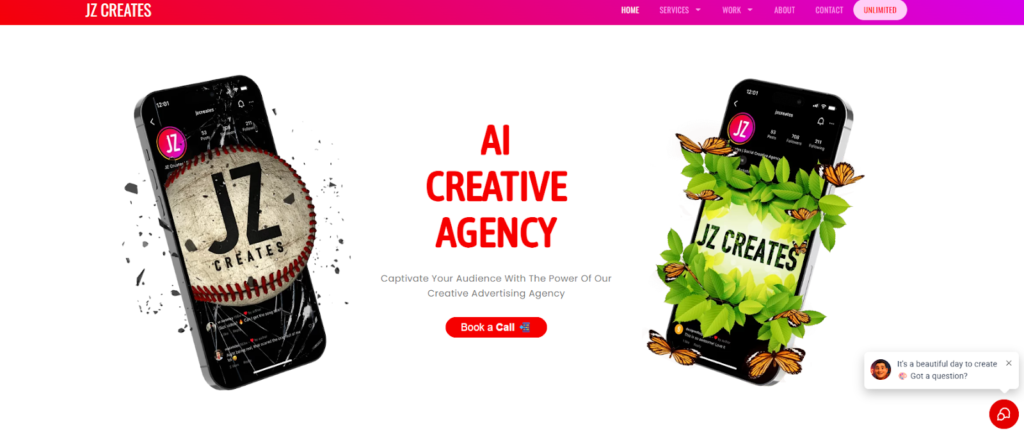 10 Best AI Creative Agencies in 2026 Marketing Teams Can Rely On 1 Screenshot of JZ Creates website