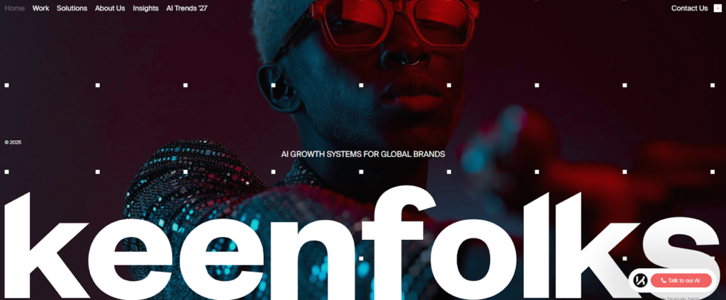 10 Best AI Creative Agencies in 2026 Marketing Teams Can Rely On 8 Screenshot of Keenfolks website
