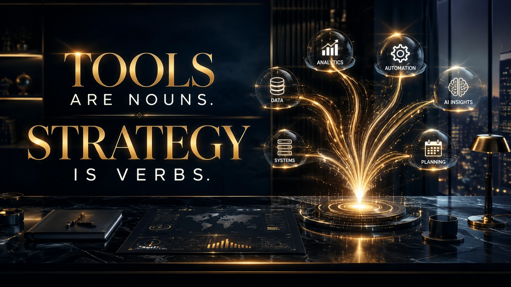 AI Content Strategy in 2026: We Built a System That Runs Itself 1 AI content strategy framework visualized as a glowing command center with holographic nodes
