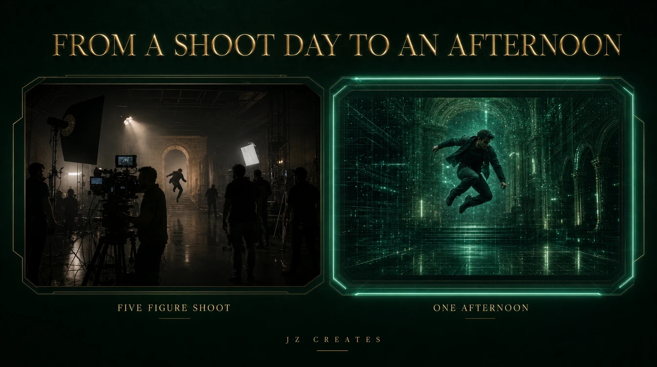 The AI Video Creation Tools We Actually Use in 2026 1 From a shoot day to an afternoon, traditional film production versus AI video creation tools rendering the same action shot