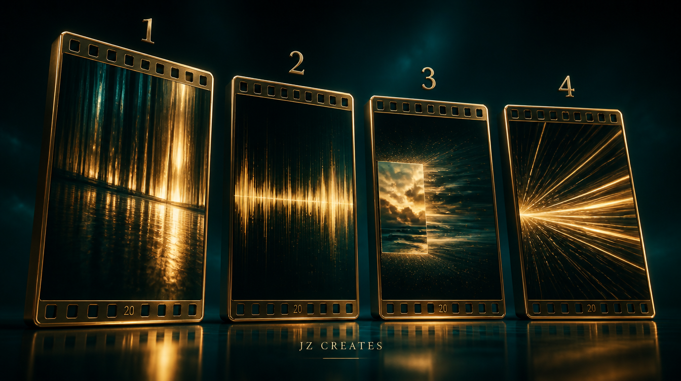 Best AI Video Generators in 2026 (Tested on Real Brand Work) 2 Four ranked AI video generator filmstrip panels labeled Kling, Veo, Seedream, and Seedance floating in a dark test lab scene