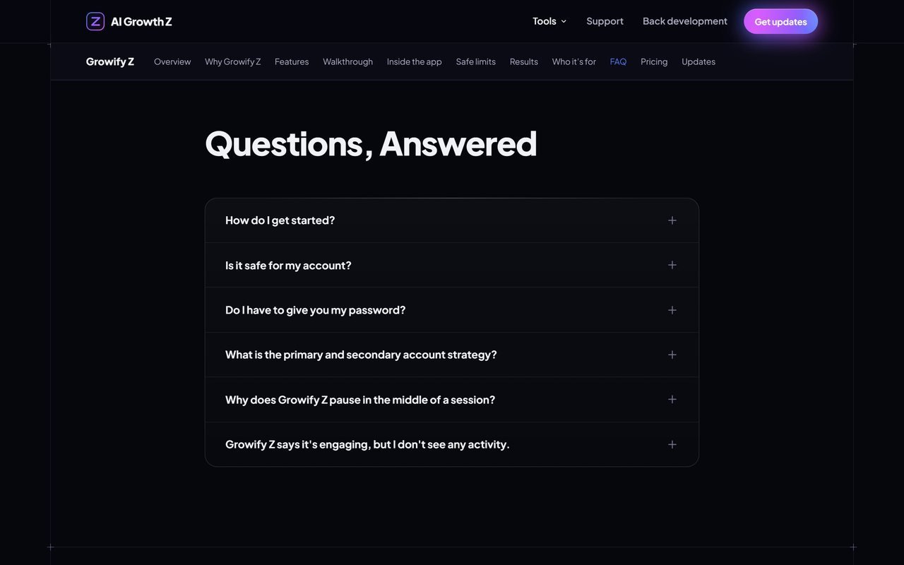 Growify Z FAQ
