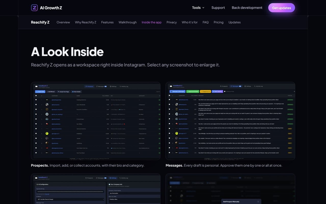 Inside the Reachify Z extension